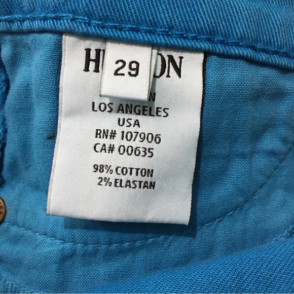 Hudson NWT Brand New Loulou Turquoise with Red Stripe Skinny Jeans size 39 - Picture 7 of 7